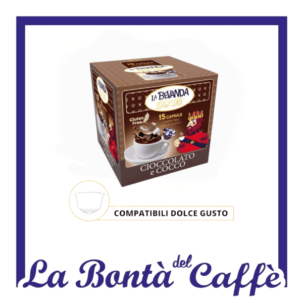 30 Capsule Compatibile Dolce Gusto La Bevanda Del Re - Gusto Cioccolato e Cocco