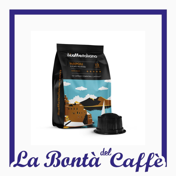 Caffè Italiano 100 Capsula Compatibile Caffitaly Napoli Il Forte Vigoroso