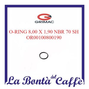Guarnizione O-ring OR 8,00 X 1,90 Nbr 70 Shore Macchina Caffè Grimac