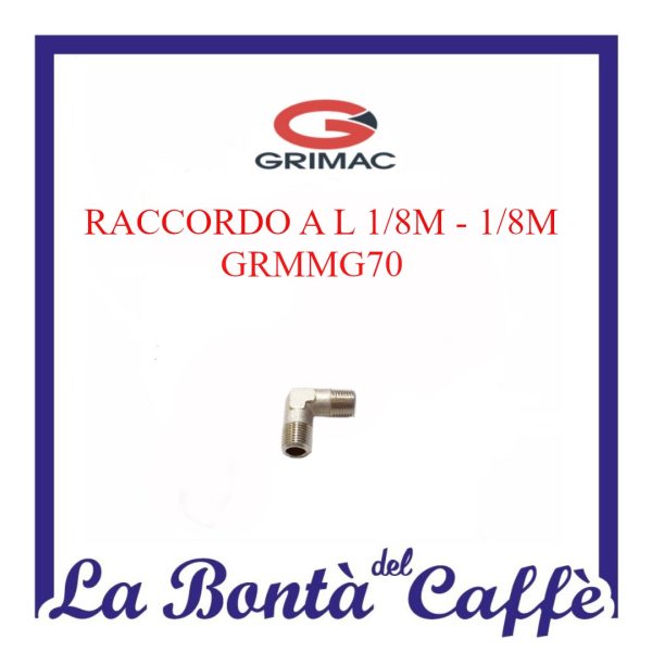 Raccordo L Ral 1/8m - 1/8m Macchina Grimac MG702