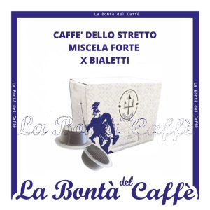 Caffè dello Stretto 100 Capsule Miscela Forte 100% Robusta compatibile Bialetti