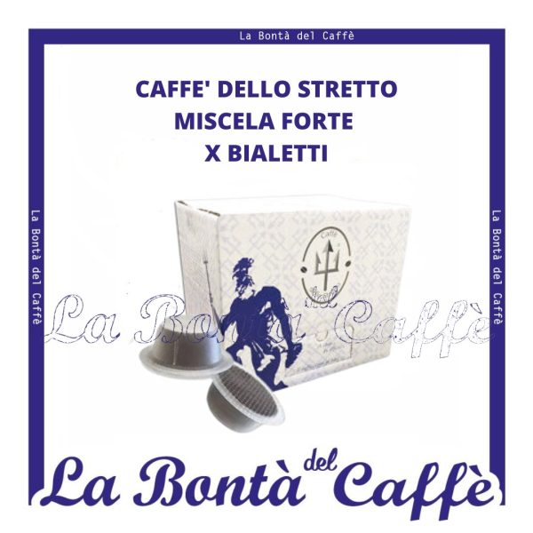 Caffè dello Stretto 100 Capsule Miscela Forte 100% Robusta compatibile Bialetti