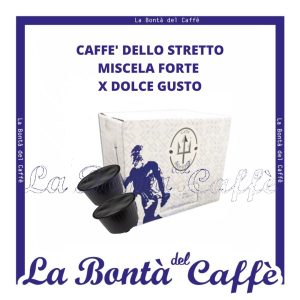 Caffè dello Stretto 100 Capsule Miscela Forte 100% Robusta Compatibile Dolce Gusto