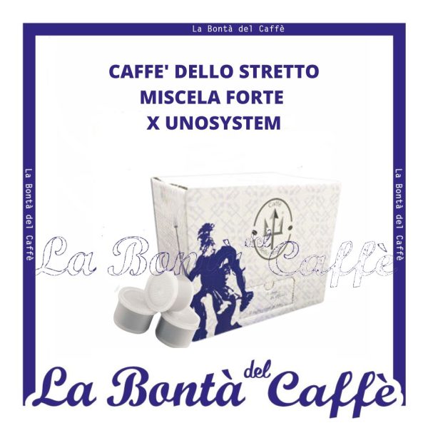 100 Capsule Caffè dello Stretto Miscela Forte 100% Robusta Compatibile Uno System