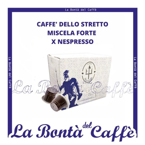 100 Capsule Caffè dello Stretto Miscela Forte 100% Robusta Compatibile Nespresso