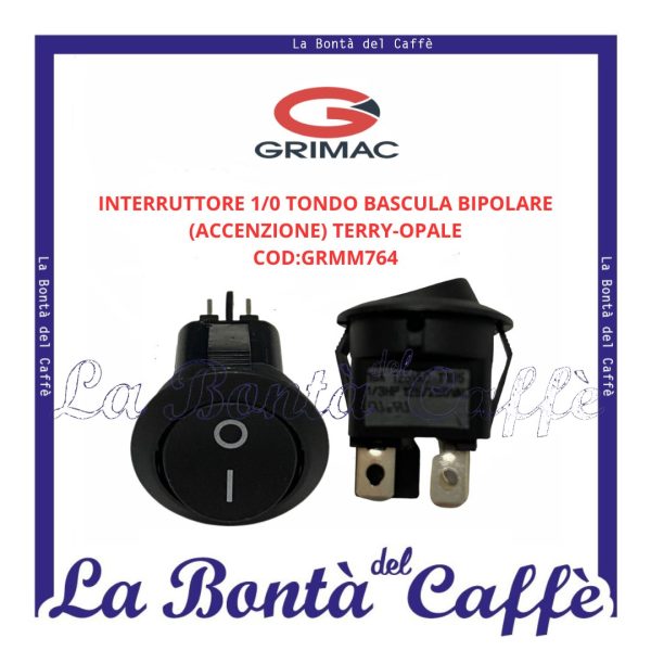 Interruttore 1/0 Tondo Bipolare (Tasto Accensione) Terry-opale Ricambio Originale