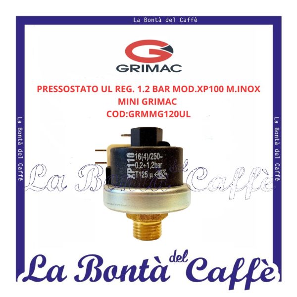 Pressostato Ul Reg. 1.2 bar Modello XP 100 M. Inox Mini Grimac Ricambio Originale