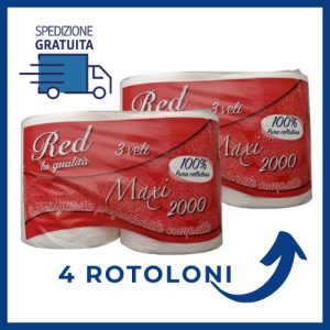 4 Rotoloni di CARTA 2000 STRAPPI Bobine Rotolo ASCIUGATUTTO in pura cellulosa
